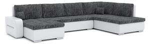 TORONTO 310/190 U alakú kinyitható kanapé Sötétszürke / fehér ökobőr Jobb