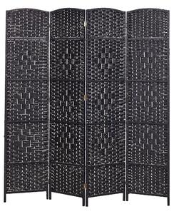Összecsukható fekete paraván négy panellel 163 x 178 LAPPAGO