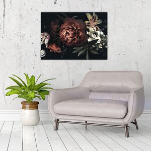 Kép - sötét virágok (70x50 cm)