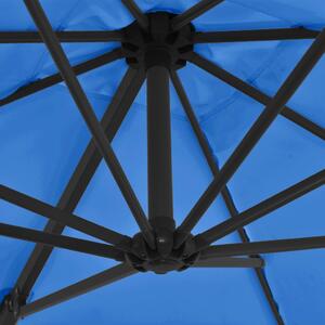 VidaXL azúrkék konzolos napernyő acélrúddal 250 x 250 cm