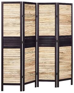 Összecsukható világos faszínű paraván négy panellel 170 x 164 cm BRENNERBAD