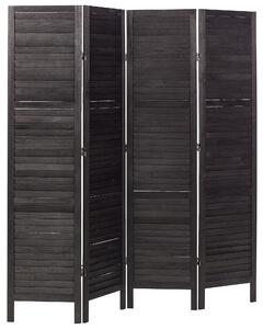 Összecsukható sötétbarna paraván négy panellel 163 x 170 cm AVENES