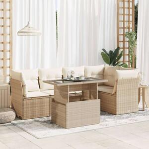 VidaXL Polyrattan Kerti Ülőgarnitúra - 6 részes - Bézs