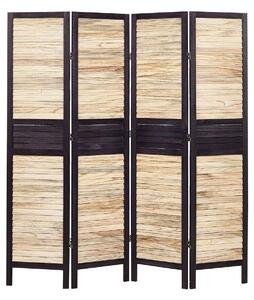 Összecsukható világos faszínű paraván négy panellel 170 x 164 cm BRENNERBAD
