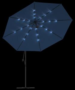VidaXL azúrkék konzolos napernyő LED-világítással 350 cm