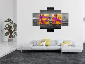 Fekete alapon színes négyzetek képe (150x105 cm)