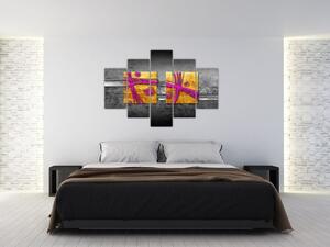 Fekete alapon színes négyzetek képe (150x105 cm)