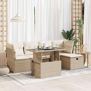 VidaXL Polyrattan Kerti Ülőgarnitúra - Bézs - 6 részes