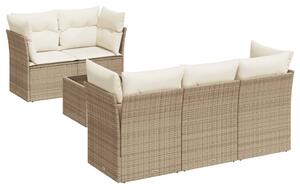 VidaXL Polyrattan Kerti Ülőgarnitúra - 6 részes - Bézs