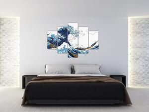 Kép - japán rajz, hullámok (150x105 cm)