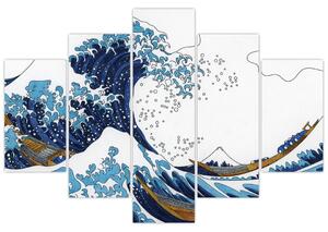Kép - japán rajz, hullámok (150x105 cm)