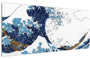 Kép - japán rajz, hullámok (120x50 cm)