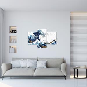 Kép - japán rajz, hullámok (90x60 cm)