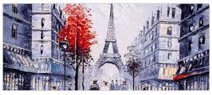 Egy párizsi utca képe, olajfestmény (120x50 cm)