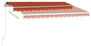 VidaXL narancs és barna kézzel kihúzható póznás napellenző 350x250 cm