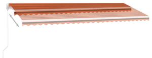 VidaXL narancs-barna kézzel kihúzható póznás napellenző 500 x 350 cm