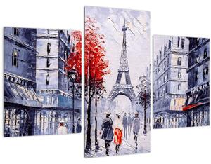 Egy párizsi utca képe, olajfestmény (90x60 cm)