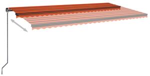 VidaXL narancssárga és barna kézzel kihúzható napellenző 600 x 350 cm