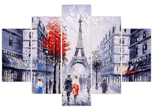 Egy párizsi utca képe, olajfestmény (150x105 cm)