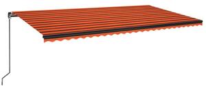 VidaXL narancssárga és barna kézzel kihúzható napellenző 600 x 350 cm