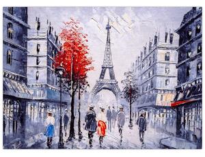 Egy párizsi utca képe, olajfestmény (70x50 cm)