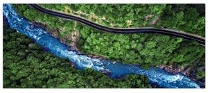 Kép - folyó a hegyek között, Kaukázus, Oroszország (120x50 cm)