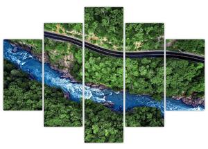 Kép - folyó a hegyek között, Kaukázus, Oroszország (150x105 cm)