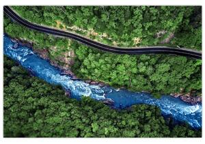 Kép - folyó a hegyek között, Kaukázus, Oroszország (90x60 cm)