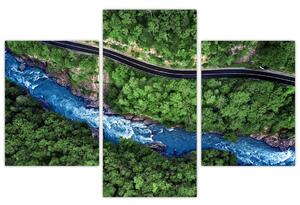 Kép - folyó a hegyek között, Kaukázus, Oroszország (90x60 cm)