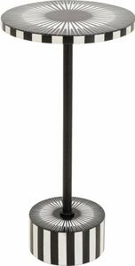 Kare Design Iris Kisasztal MDF Poliresin Fekete-Fehér Sugárzó Mintával