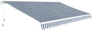 VidaXL kézzel működtethető napellenző kék és fehér, 500 cm