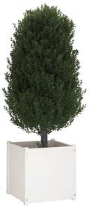 VidaXL fehér tömör fenyőfa kerti virágláda 60x60x60 cm
