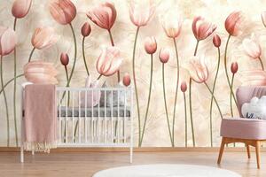 Tapéta rózsaszínű tulipánok