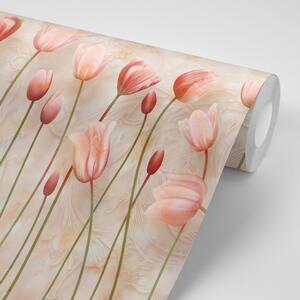 Öntapadó tapéta rózsaszínű tulipánok