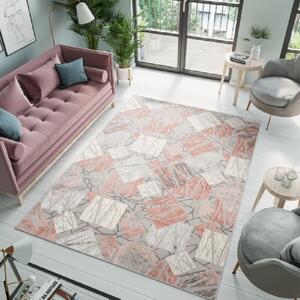 Bézs - rózsaszín mintás VISY szőnyeg Méret: 300x400 cm
