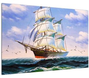 Kép egy hajóról a hullámokon (90x60 cm)