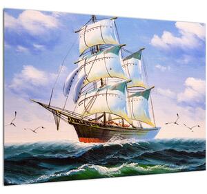 Kép egy hajóról a hullámokon (70x50 cm)