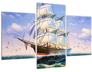 Kép egy hajóról a hullámokon (90x60 cm)