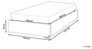 Franciaágy 140 cm DIJON (ágyráccsal és tárolóhellyel) (bézs). 1007230
