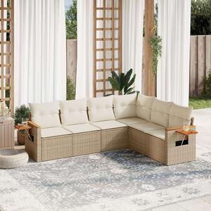 VidaXL Polyrattan Kerti Ülőgarnitúra - 6 részes - Bézs