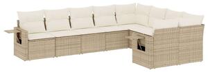 VidaXL Polyrattan Kerti Ülőgarnitúra - 9 részes - Bézs