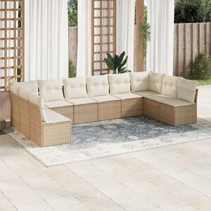 VidaXL Polyrattan Kerti Ülőgarnitúra - 10 részes - Bézs