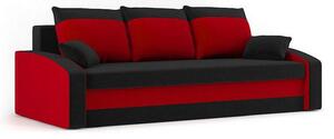 HEWLET modell 2 Nagy méretű kinyitható kanapé Fekete /piros