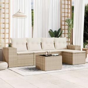 VidaXL Polyrattan Kerti Ülőgarnitúra - 6 részes - Bézs
