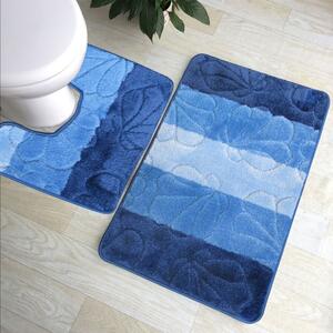 Kék fürdőszobai szőnyegkészlet 50 cm x 80 cm + 40 cm x 50 cm