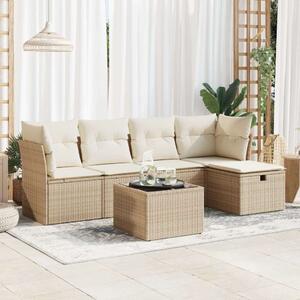 VidaXL Polyrattan Kerti Ülőgarnitúra - 6 részes - Bézs