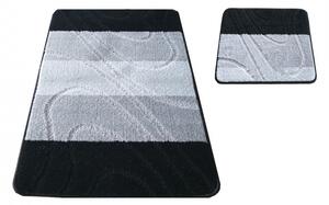 Fürdőszobai szőnyegek készlete fekete színben 50 cm x 80 cm + 40 cm x 50 cm