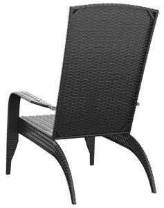 VidaXL fekete polyrattan kerti adirondack szék