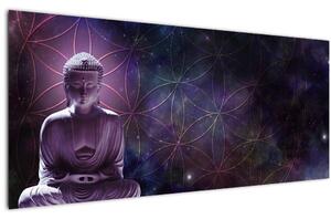 Kép - Buddha az élet virágaival (120x50 cm)