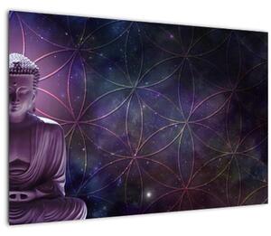 Kép - Buddha az élet virágaival (90x60 cm)